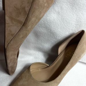 Taupe Suede Franco Sarto Wedge Shoes, 7M